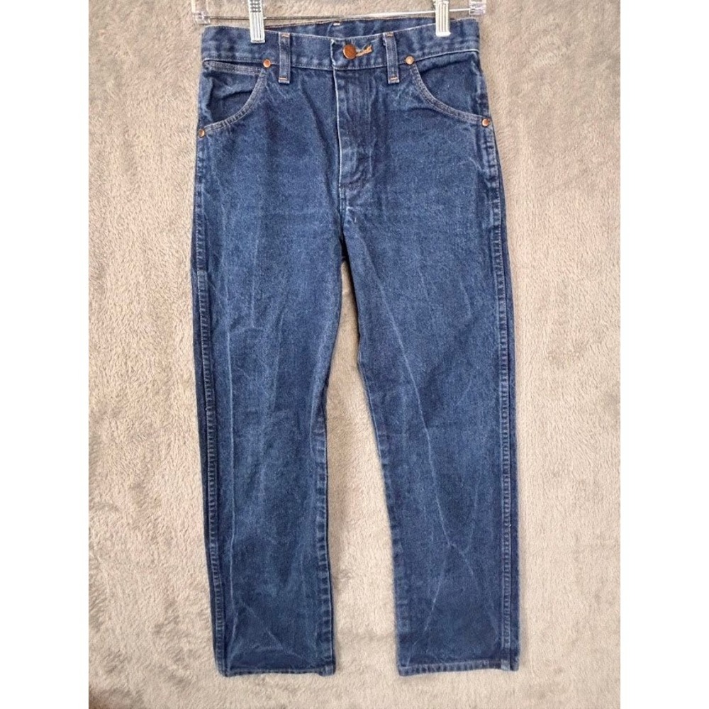 Wrangler Boys 13MWZBP Cowboy Cut Dark Wash Denim Jeans Size 14 Reg Adjustable